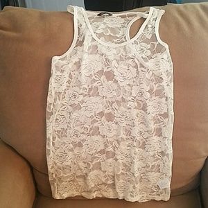 Cream Lace Tank Top